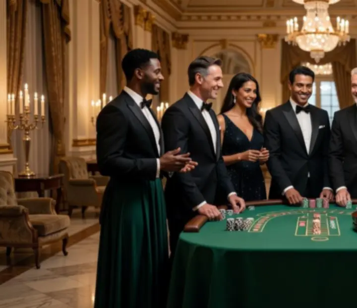 Équipe événementielle prestigieuse en tenue de gala, prête à accueillir les invités