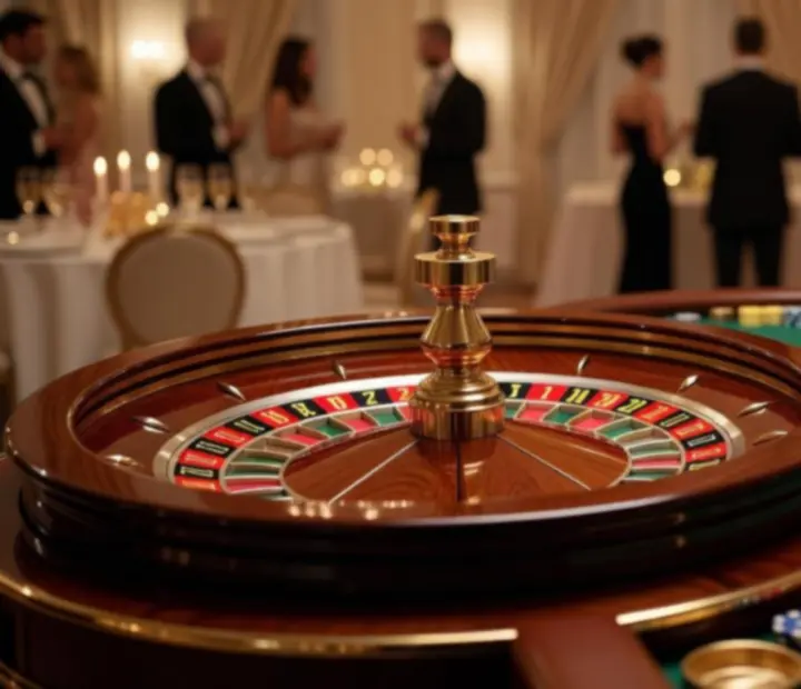 Roulette française événementielle illuminée lors d'une soirée de gala en France